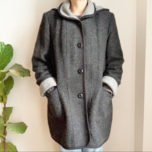 Niccolini Collection Grey Wool Blend Hooded 14